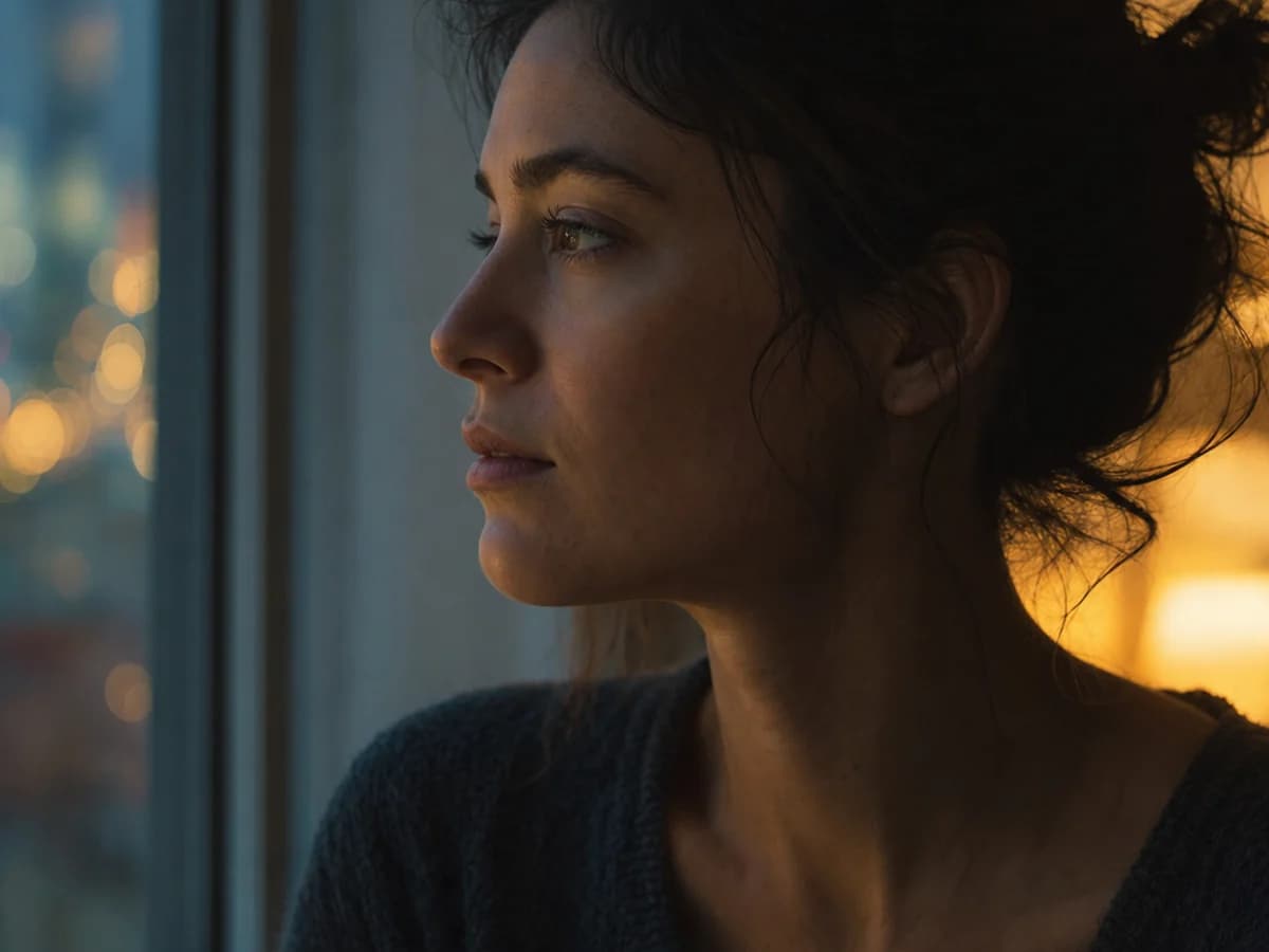 Actress in a cinematic close-up